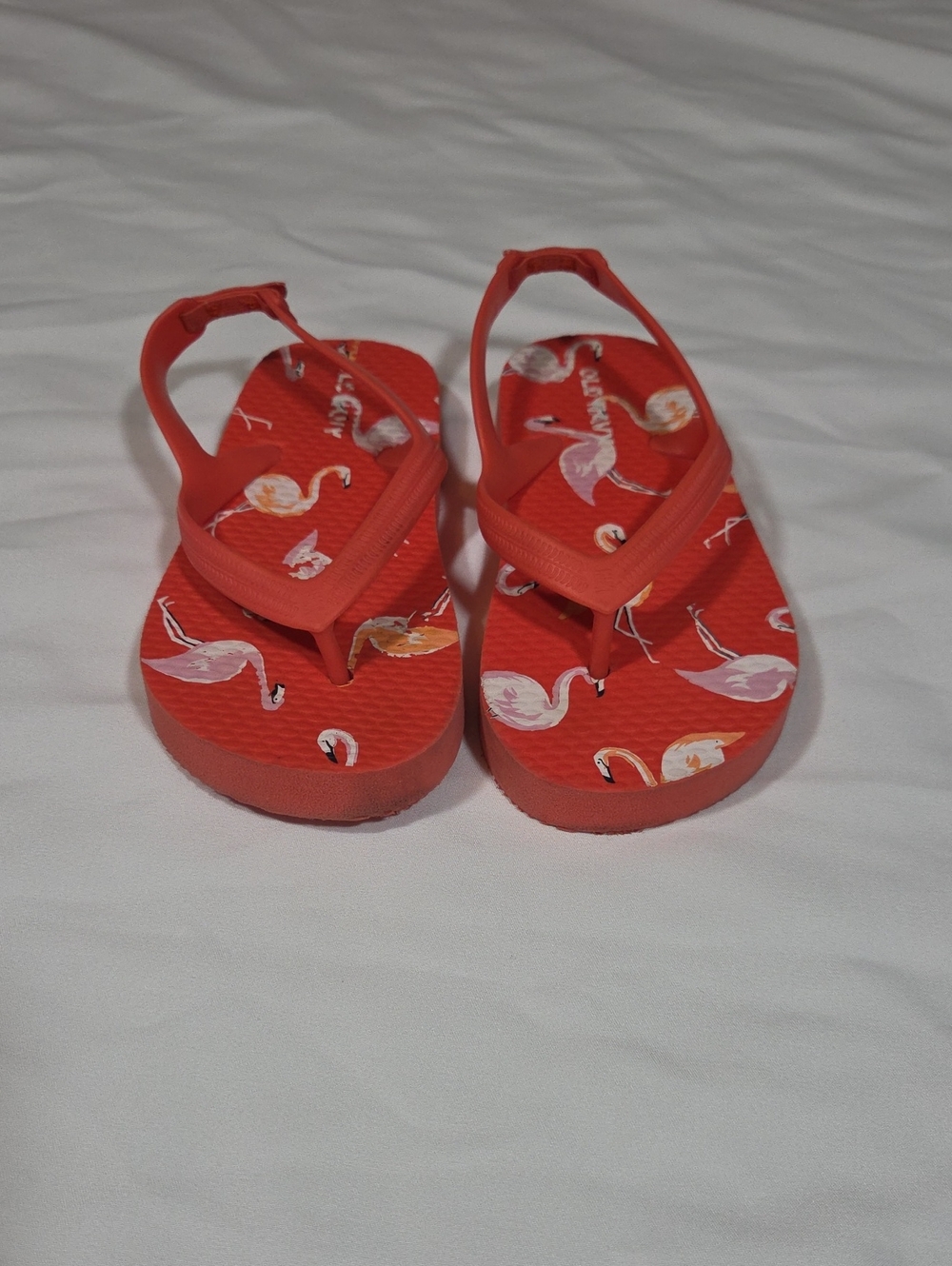 Old Navy Orange Flamingo Flip Flops Size 8
